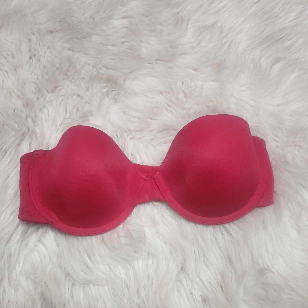 Sweet Nothing size 34c solid black strapless bra underwire lightly padded